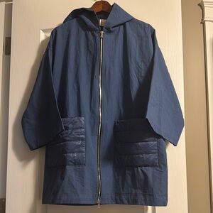 Blue Hooded Zip-Up Jacket
